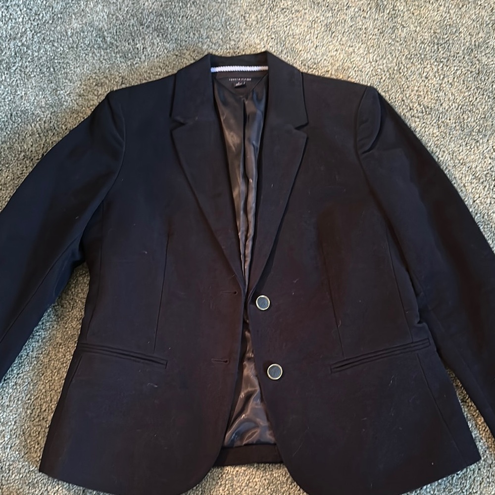 Tommy Hilfiger Black Sport Coat with Notched Lapels